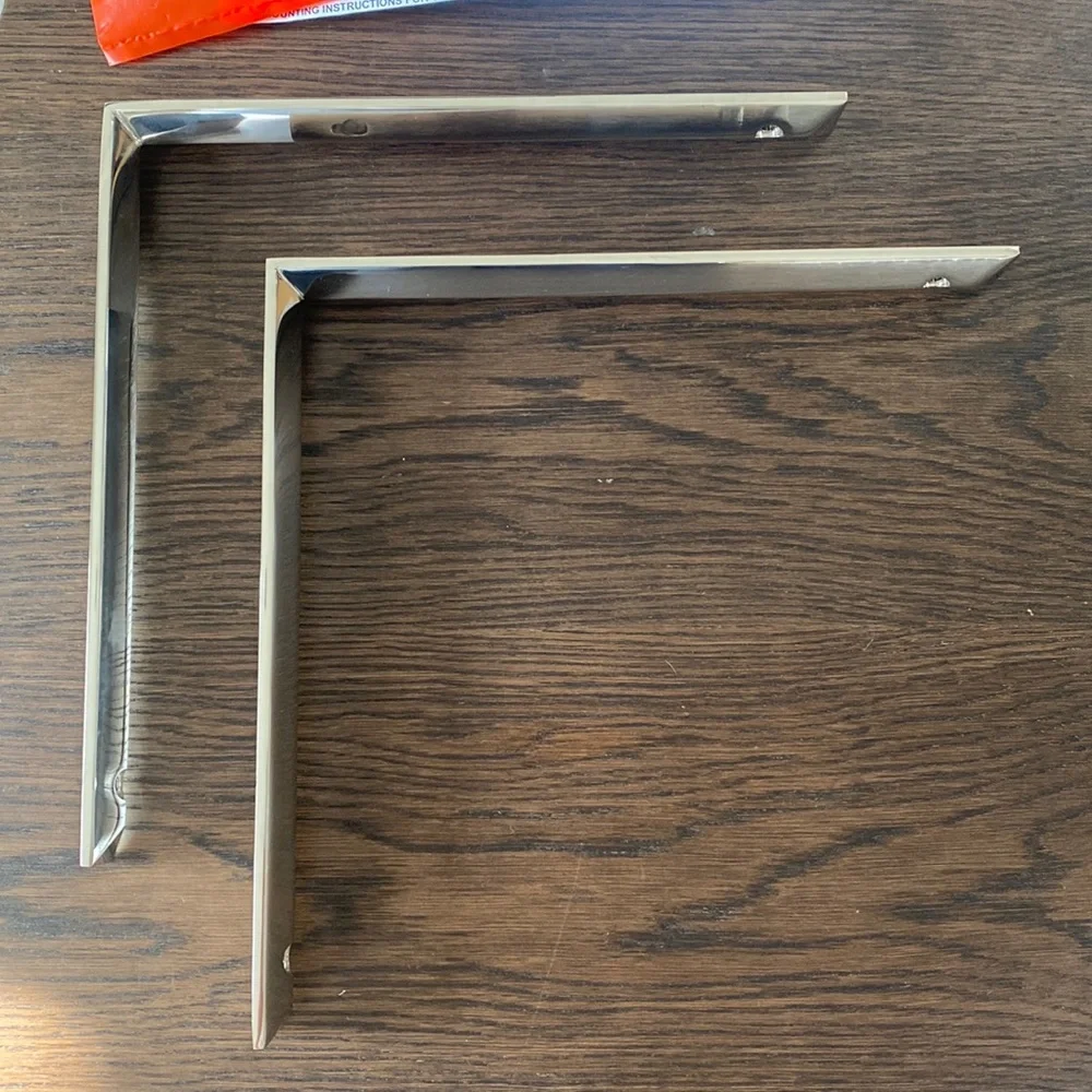 Rejuvenation Blake Polished Nickel Shelf Brackets Set of 2